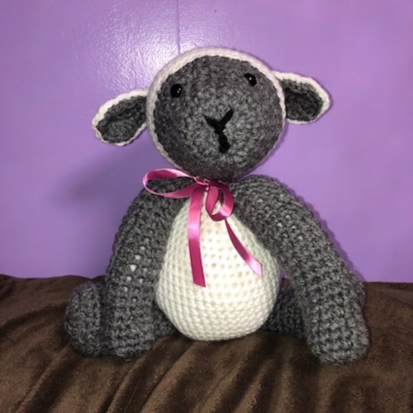 New Crocheted Amigurumi Plush Lamb 10.5 inches - Picture 2 of 3